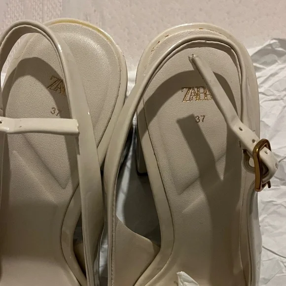 Zara Cream Slingback Heels - Picture 4 of 4